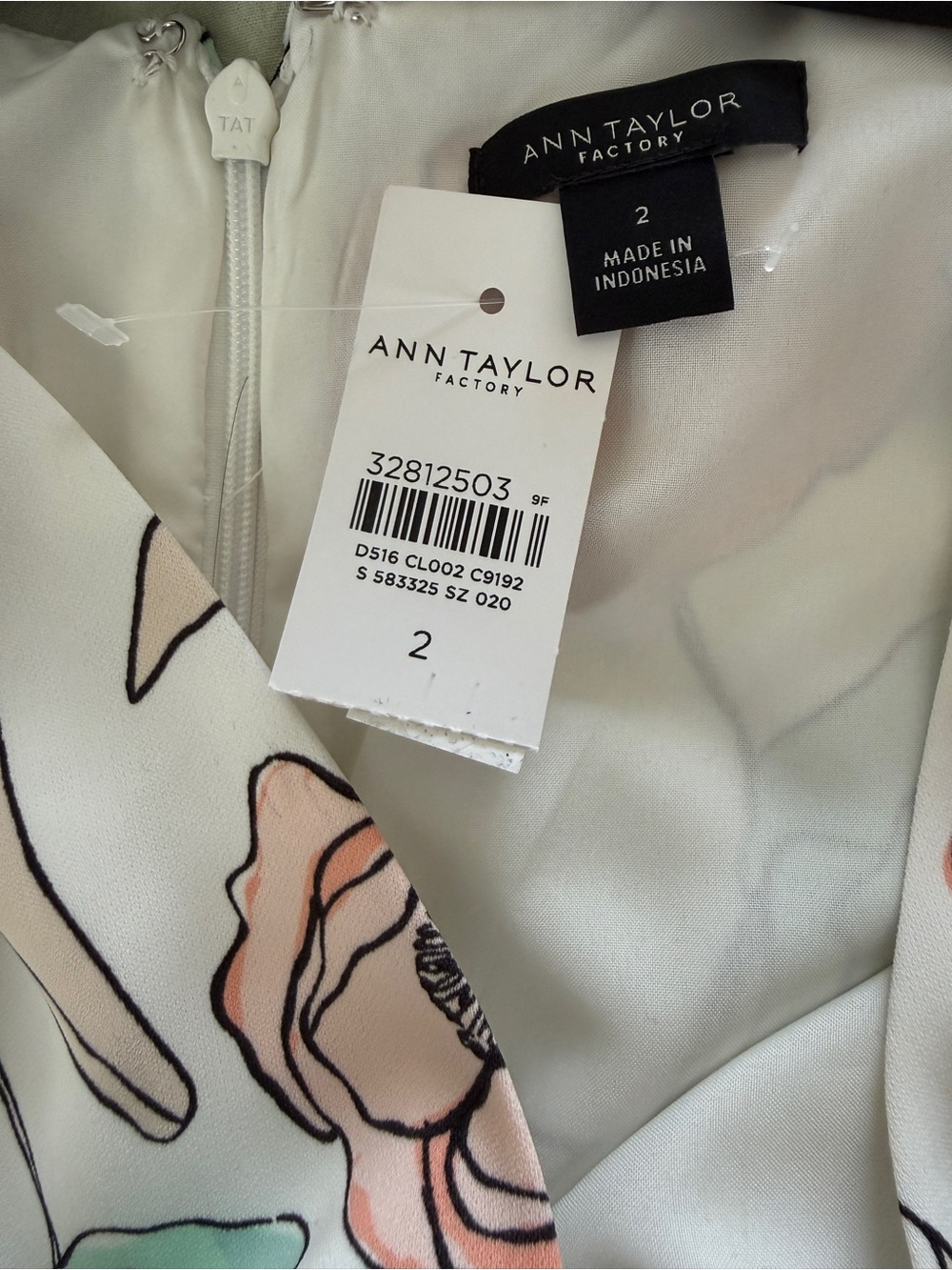 Ann Taylor Factory Ivory Sheath Dress with Coral & Mint Floral Print - Picture 3 of 4
